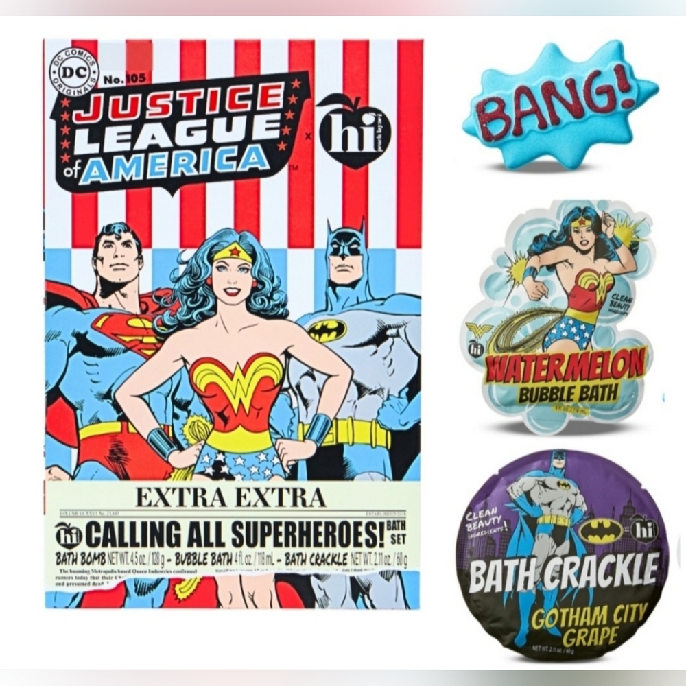Peach Layne X DC Calling All Superheroes Bath Fizzies Set with Bath Bomb (4.5oz)